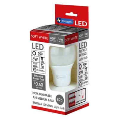 60W LED LIGHT BULB SATCO SOFT WHITE 110V