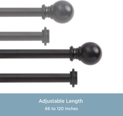 66-120 BALL END DOUBLE 5/8 CURTAIN ROD - Image 4