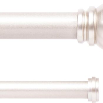 66-120 HAMLIN DOUBLE CURTAIN ROD - SILVER LUSTRE