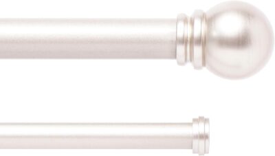 66-120 HAMLIN DOUBLE CURTAIN ROD - SILVER LUSTRE
