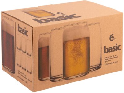 6PC BASICS 16OZ BEER CAN GLASS