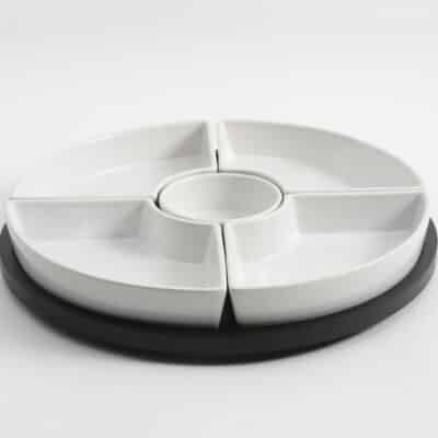 6PC WHITE STONEWARE SERVING SET GIBSON ELITE