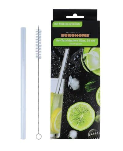 7PC GLASS DRINKING STRAW SET W/CLEANING BRUSH