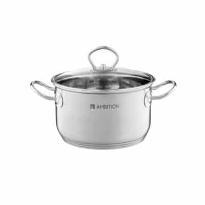 8.2L S.S. POT 26CMØ W/GLASS LID ACERO