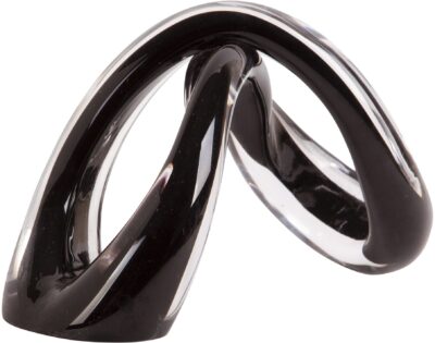 8"X5.5"H BLACK GLASS TWIST