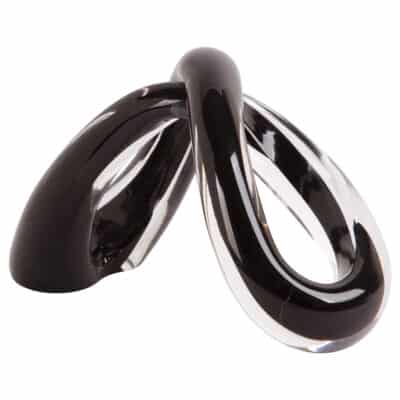 8"X5.5"H BLACK GLASS TWIST - Image 2
