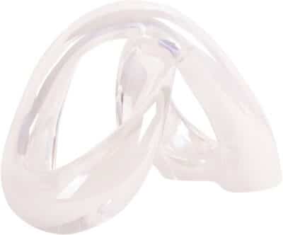 8"X5.5"H WHITE GLASS TWIST