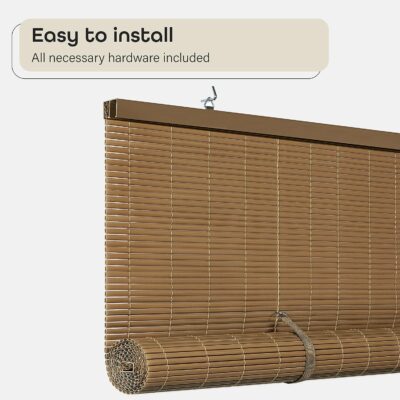 ACHIM VINYL ROLL-UP BLIND SOLSTICE 72X72" WOODTONE