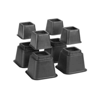 ADJUSTABLE SQUARE BED RISERS BLACK - Image 2