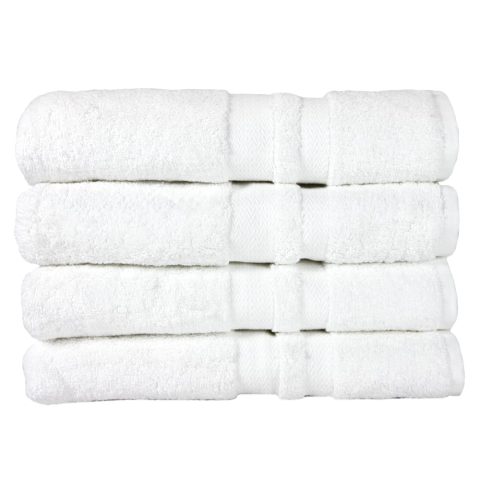 BATH TOWEL MAGELLAN 27X54" DOBBY BORDER WHITE