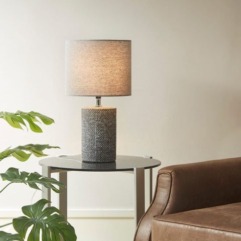 BAYARD EMBOSSED CERAMIC TABLE LAMP