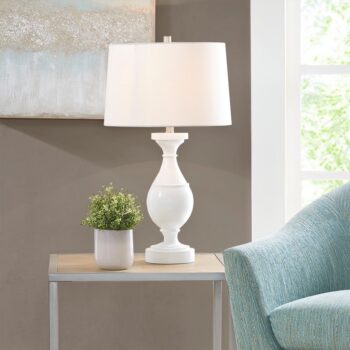 BLYTHE WHITE RESIN TABLE LAMP