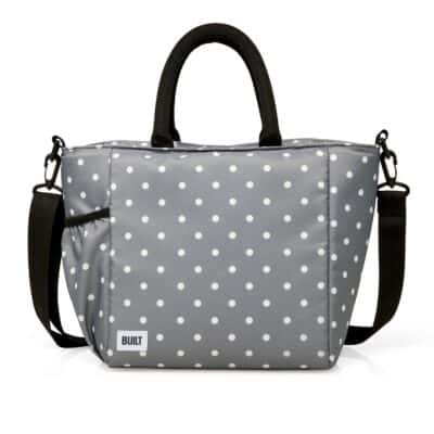 BUILT I LOVE LUNCH TOTE BAG GRAY DOT