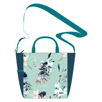 BUILT I LOVE LUNCH TOTE BAG TEAL PEWTER LILY