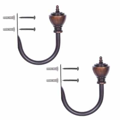 BUTLER WINDOW CURTAIN HOLDBACK PAIR AGED COPPER - Image 3
