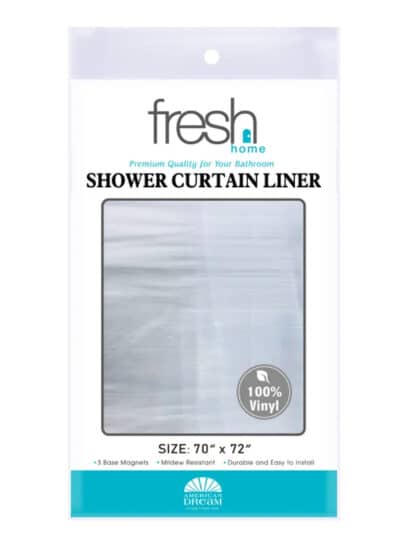 CLEAR PVC SHOWER CURTAIN LINER W/3 MAGNETS - Image 2