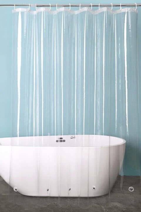 CLEAR PVC SHOWER CURTAIN LINER W/3 MAGNETS - Image 3
