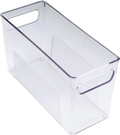 CLEAR STORAGEBIN NARROW COPCO 10.5"L X 4.5"W X 6"H