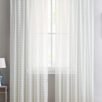 CURTAIN 54" X 84" SHEER WHITE ROD POCKET PANEL