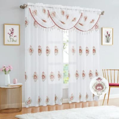 CURTAIN 84"  LOURDES BLUSH ROD POCKET