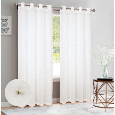 CURTAIN 84" PEARL BEIGE GROMMET