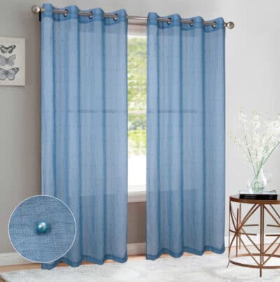 CURTAIN 84" PEARL BLUE GROMMET - Image 2