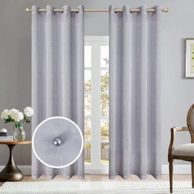 CURTAIN 84" PEARL LIGHT GREY GROMMET