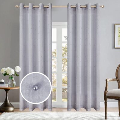 CURTAIN 84" PEARL LIGHT GREY GROMMET - Image 2