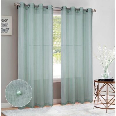 CURTAIN 84" PEARL SAGE GROMMET - Image 2