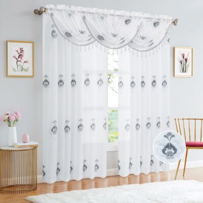 CURTAIN 84" ROD POCKET LOURDES GREY