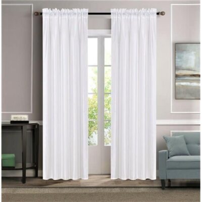 ELEGANT FAUX SILK ROD POCKET WHITE