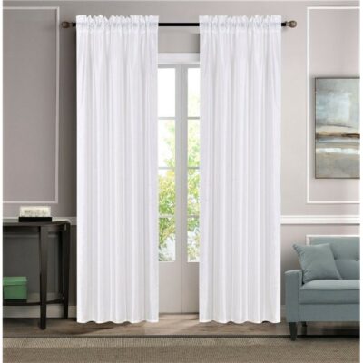 ELEGANT FAUX SILK ROD POCKET WHITE - Image 2