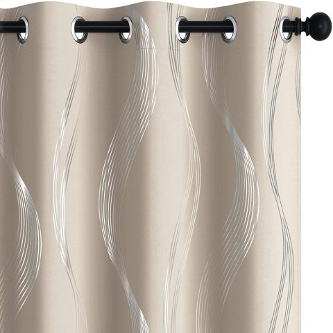 CURTAIN FOIL 54X84" BEIGE/SILVER