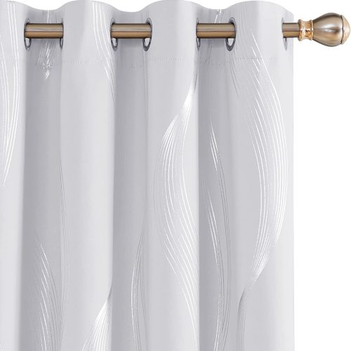 CURTAIN FOIL 84" WHITE/SILVER GROMMET