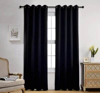 CURTAIN JEANNIE BLACKOUT BLACK 84"