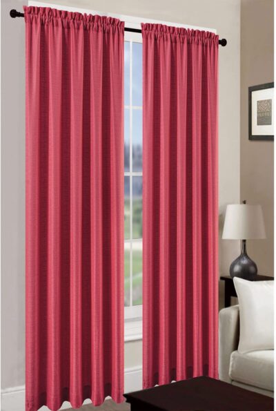 CURTAIN LEAH RASPBERRY 84" ROD POCKET