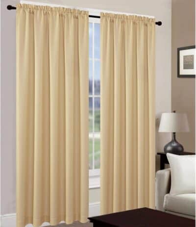 CURTAIN LEAH  ROD POCKET BEIGE
