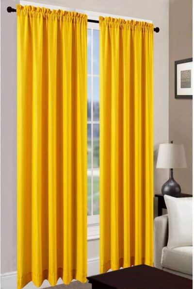 CURTAIN LEAH YELLOW 84" ROD POCKET