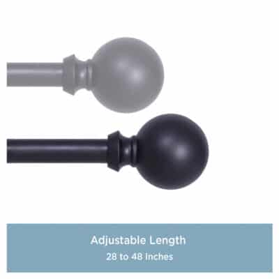 CURTAIN ROD 28-48" NEWBURY BLACK - Image 3