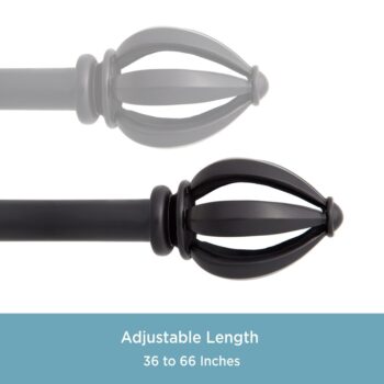 CURTAIN ROD 36-66 LUCAS BLACK
