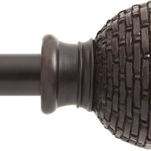 CURTAIN ROD 48-86" WOVEN BALL WEATHERED BROWN