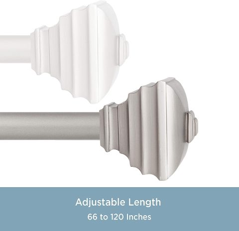 CURTAIN ROD 66-120" JAYDEN 3/4 PEWTER