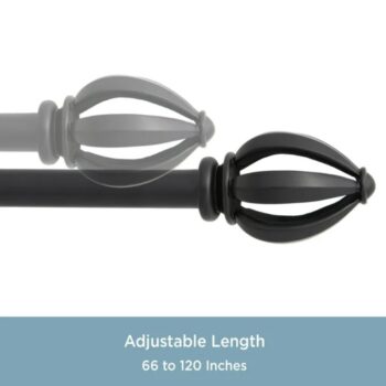 CURTAIN ROD 66-120 LUCAS BLACK