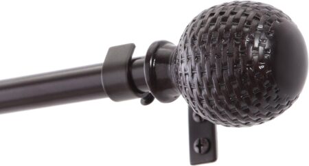 CURTAIN ROD 90"-120" - WOVEN BROWN