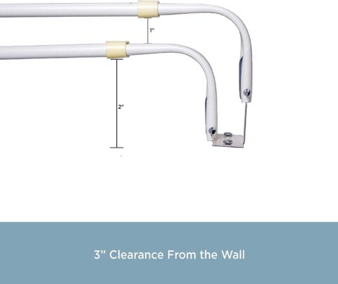 CURTAIN ROD DOUBLE 48-86 HEAVY DUTY WHITE - Image 2