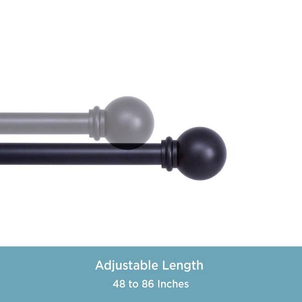 CURTAIN ROD 48-86" CHELSEA CAFE BLACK