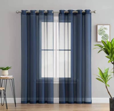 CURTAIN SHEER HARPER NAVY BL
