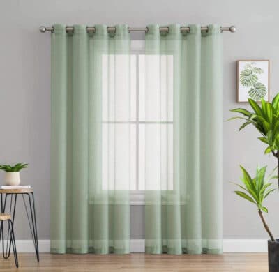CURTAIN SHEER HARPER SAGE 84" GROMMET