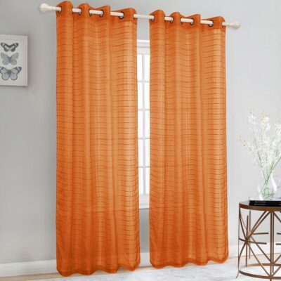 CURTAIN SHEER TRENTON 54" X 84" ORANGE ONE PANEL - Image 2