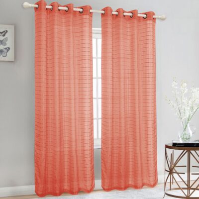 CURTAIN TRENTON SHEER CORAL 54" X 84" ONE PANEL - Image 2